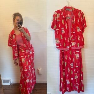 Vintage Carol Anderson Women’s Gingham Dress Shirt Set 90’s Maxi Dress Whimsy XL